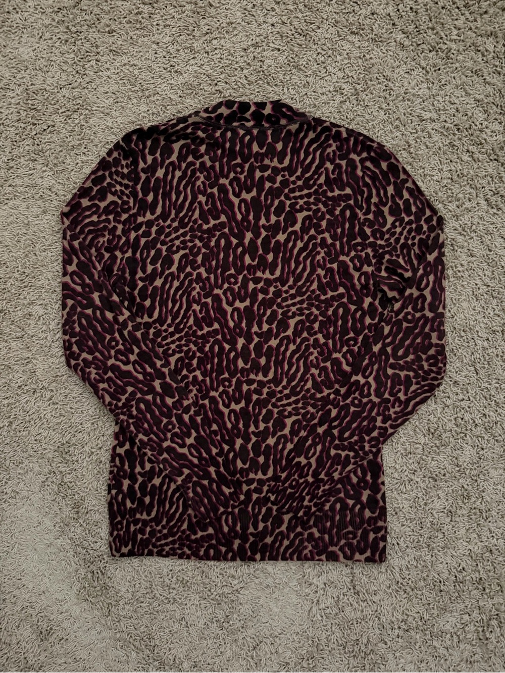 Tory Burch Women's Leopard Animal Print Merino Wool Cardigan Sz Large - Picture 3 of 5